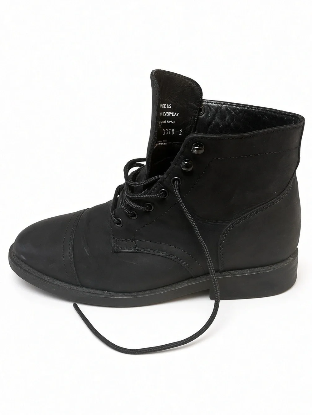 Thursday Boot Co Black Matte Captain Lace Up Leather Boots Men's Size 8 Wide